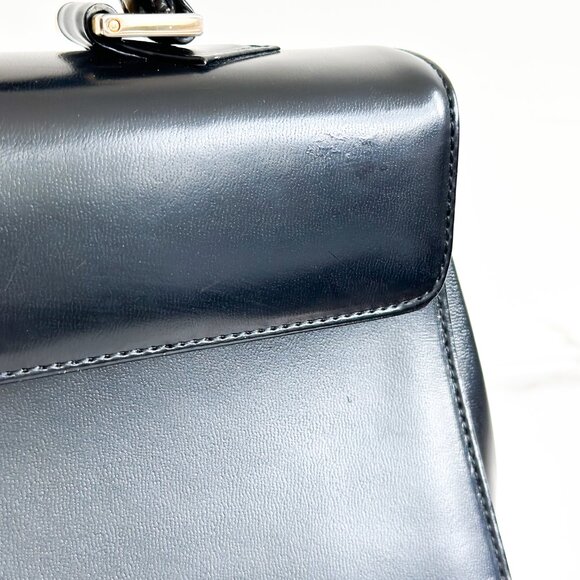 Vintage YSL Yves Saint Laurent Black Box Leather Top Handle Bag - Picture 5 of 16